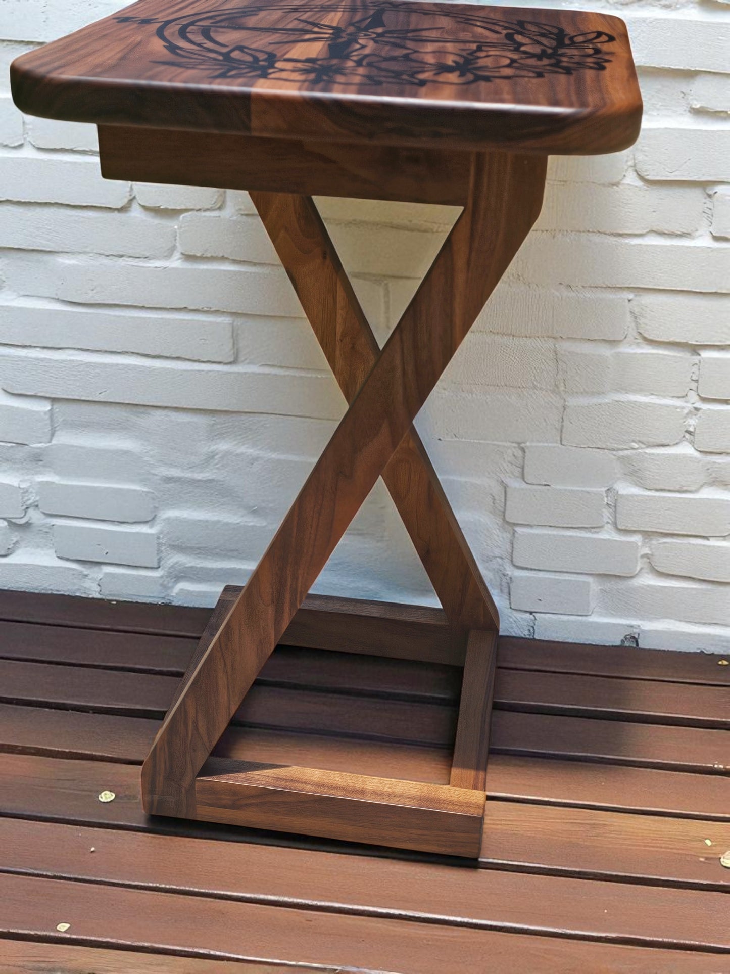 Compass Walnut Side Table