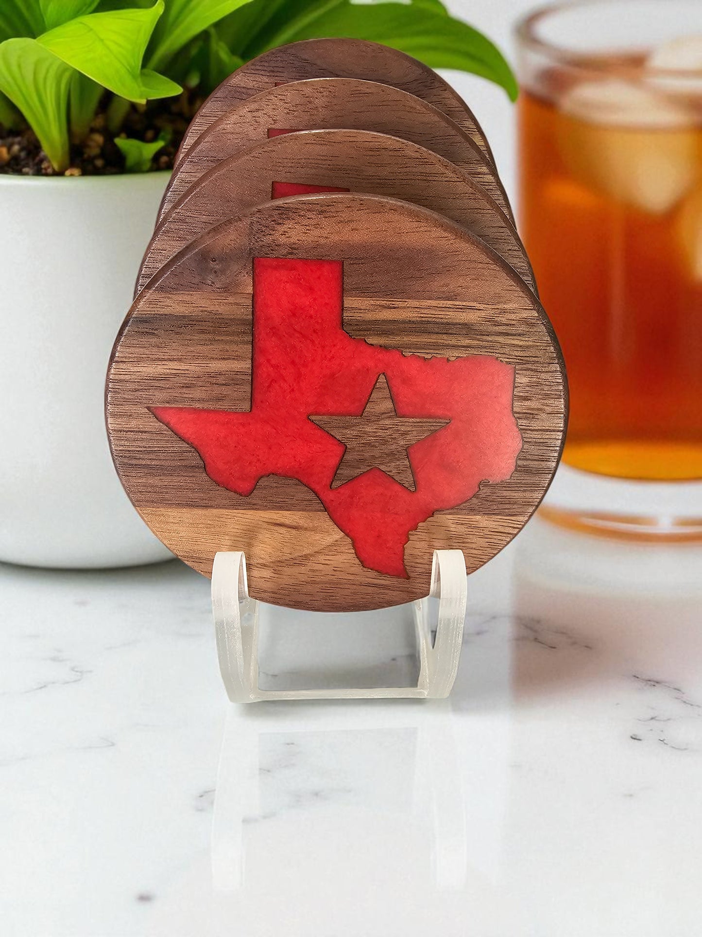 Texas Epoxy Coaster Set