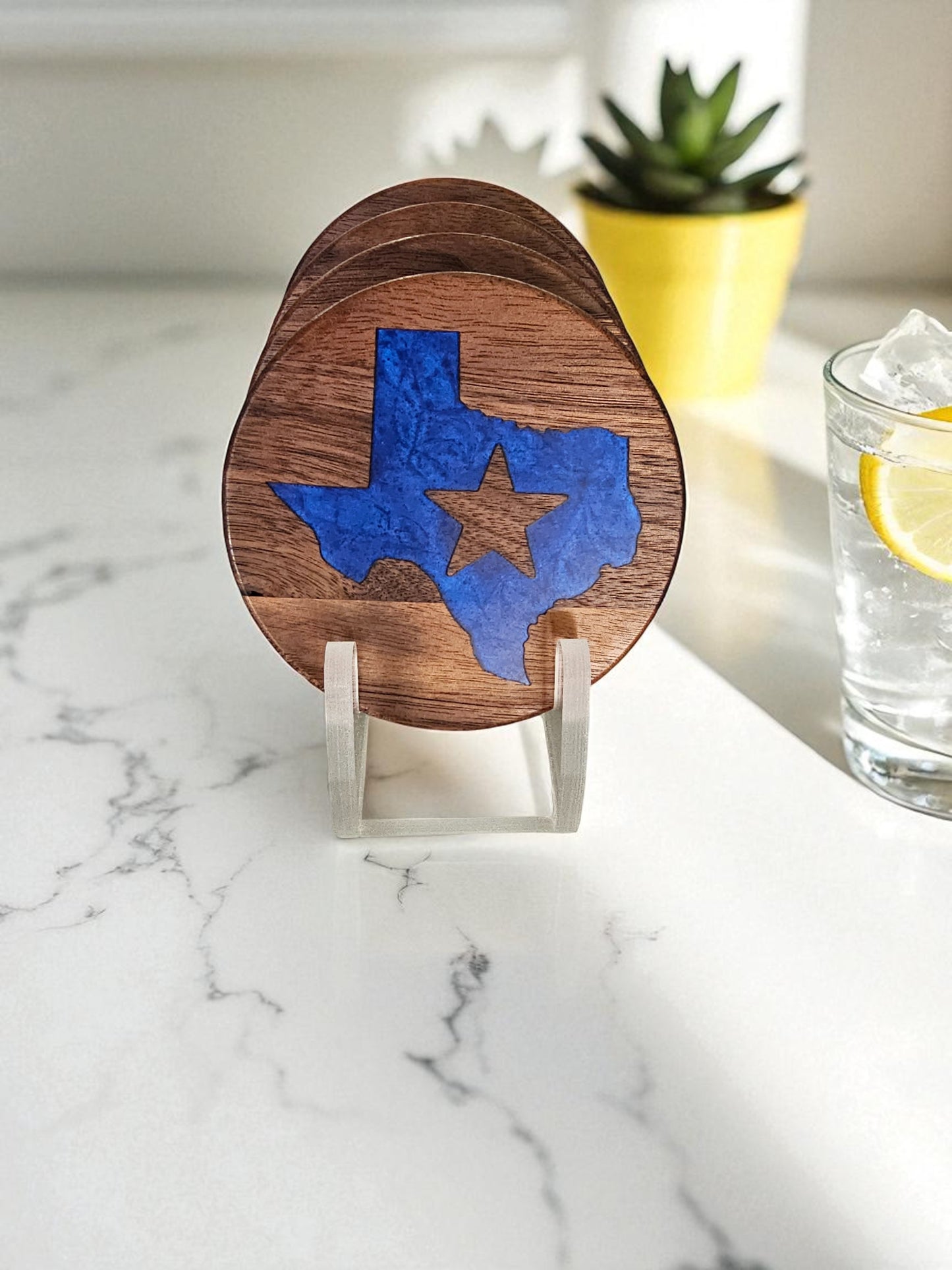 Texas Epoxy Coaster Set
