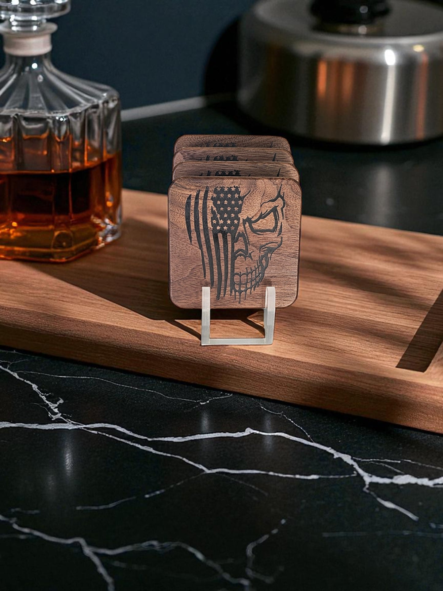 Skull Patriotism Coaster Set