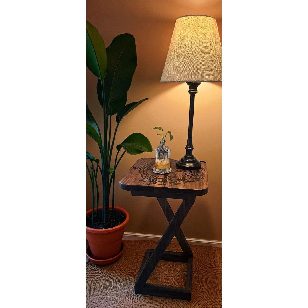 Compass Walnut Side Table