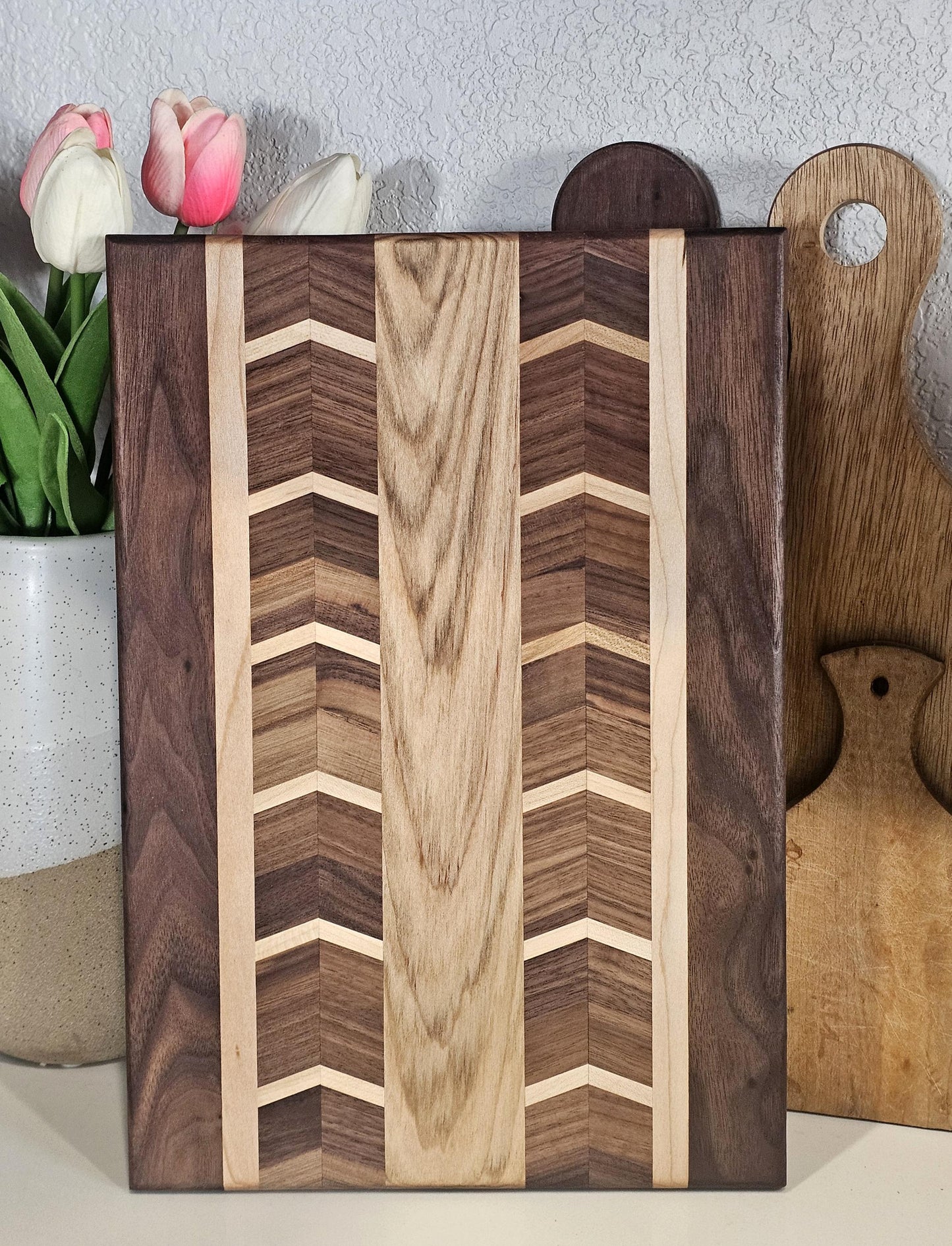 Walnut & Maple Chevron Cutting Board