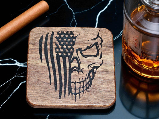 Skull Patriotism Coaster Set