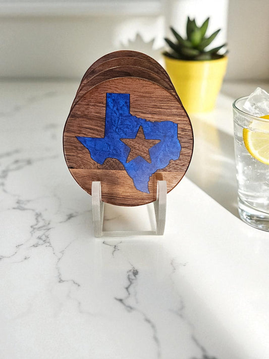 Texas Epoxy Coaster Set