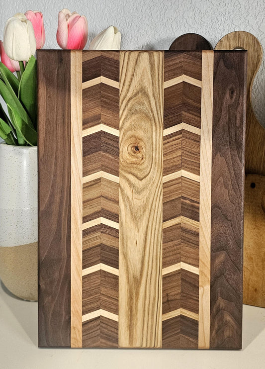 Walnut & Maple Chevron Cutting Board